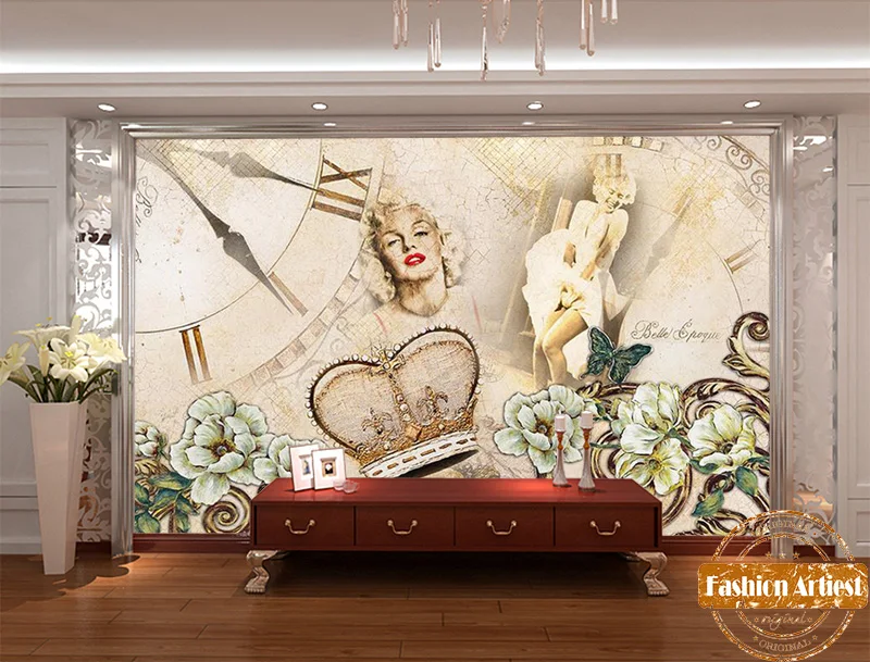 Пользовательские европейские винтажные Настенные обои с изображением старых