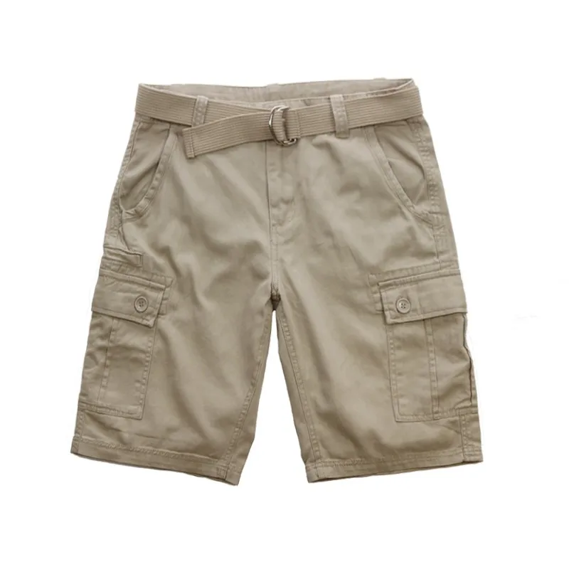 Мужские шорты-карго повседневные тонкие хлопковые прямые до колена модные в