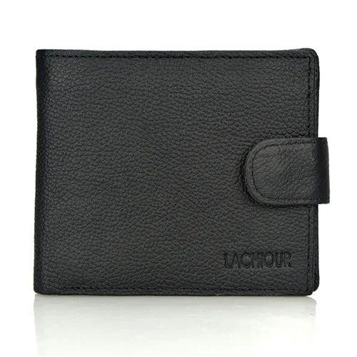 Lachiour Black Мужской кошелек из натуральной яловой кожи с карманом для монет Carteira Masculina, брендовый кошелек, мужской тройной черный коричневый кошелек из натуральной кожи - Цвет: Lachiour Black