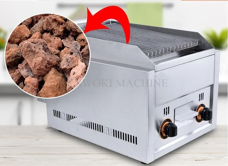 Коммерческая LPG газовый барбекю гриль lava rock grill Сковородка для машина|rock grill|lava
