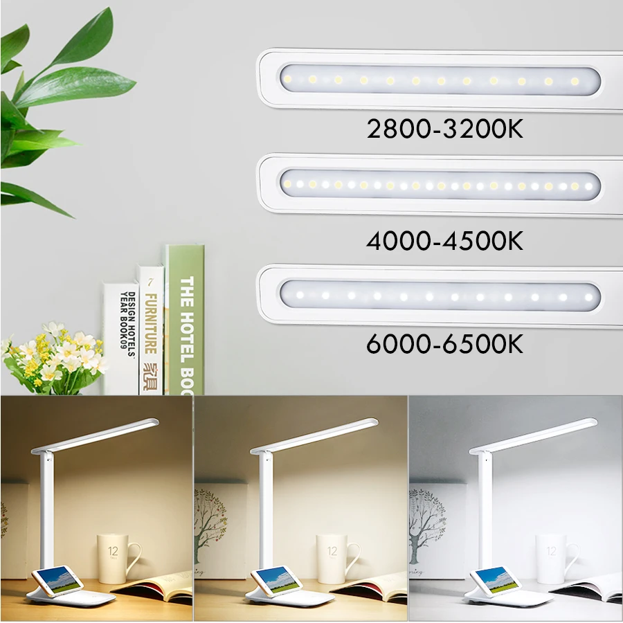 Перезаряжаемый USB светодиодный светильник для книг складной сенсорный вкл/выкл 3