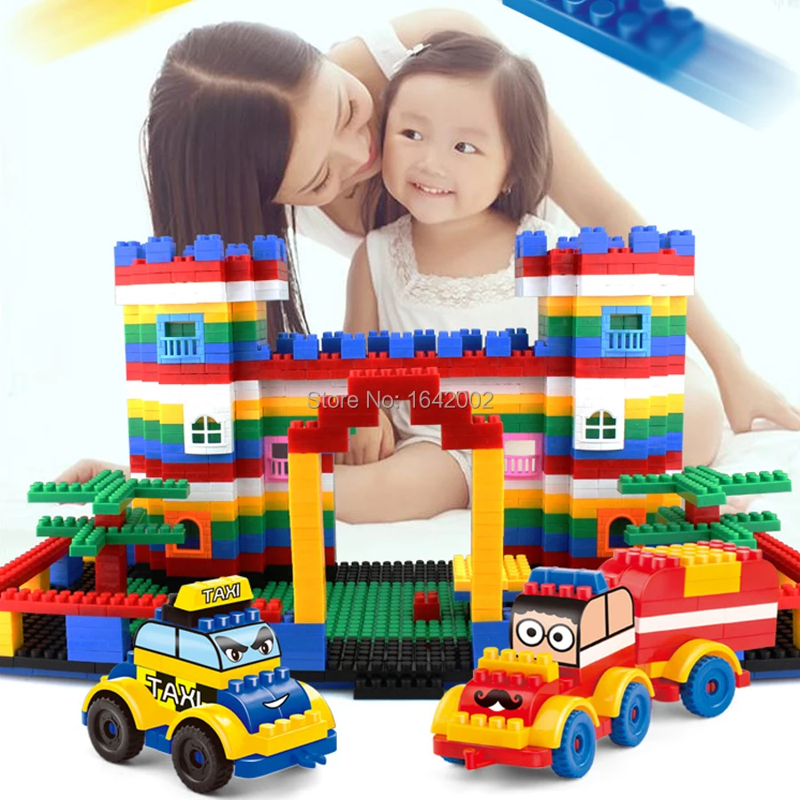 172/342Pcs Bulk Brick Building Blocks with Windows and car set Mixed Shape DIY Creative Bricks Kid Educational Toys | Игрушки и хобби