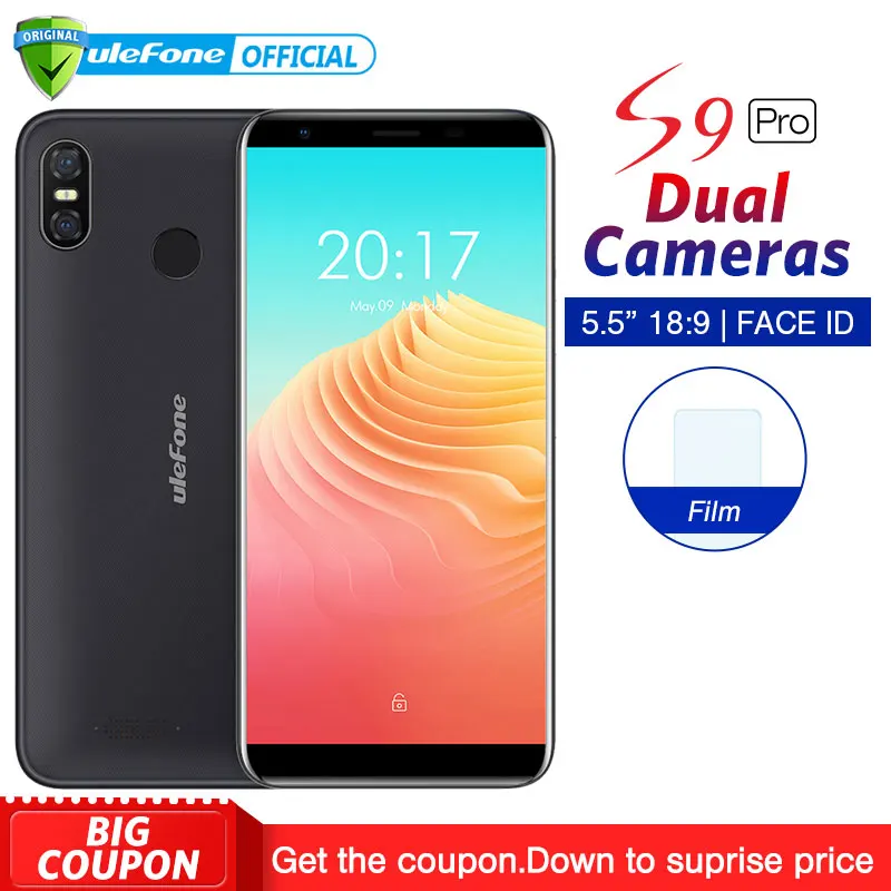 Чехол накладка Ulefone S9 Pro Android 8 1 мобильный телефон 5 дюймов HD + MTK6739 4 ядра 2 Гб