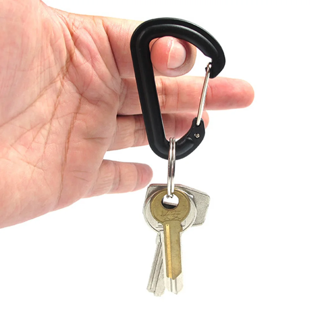 Outdoor D Shape Hook Survival Key Chain Carabiner Climbing Buckle for Hanging Backpack Mountainer Keyring Camping Equipment