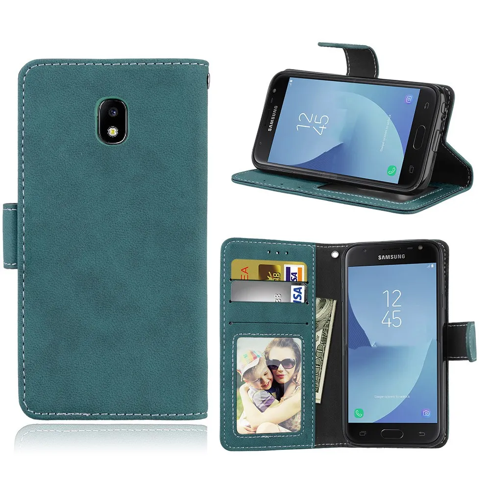Phone Case For Samsung J3 2017 J330F phone shell Cover Retro Scrub Holster PU Flip Wallet Leather | Мобильные телефоны и