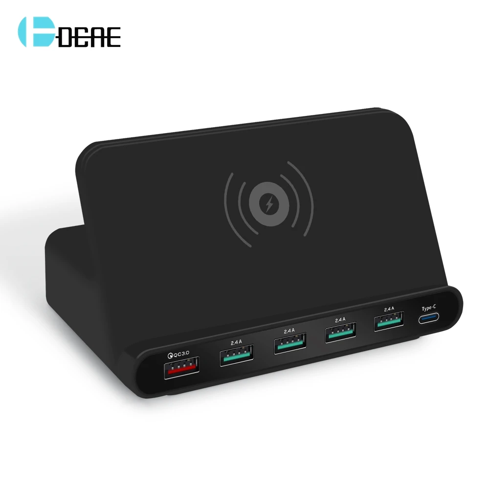 QI Беспроводное зарядное устройство Quick Charge 3,0 type C PD USB зарядное устройство станция адаптер питания для быстрой зарядки для iPhone samsung huawei Xiaomi