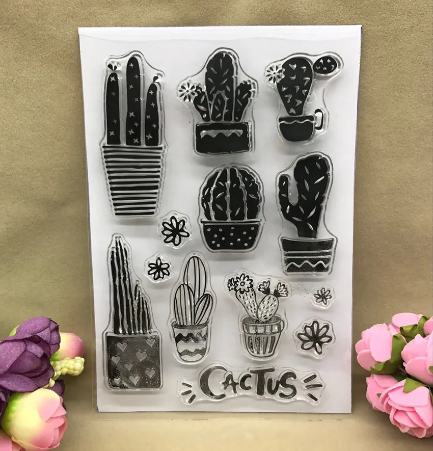 Cactus 1 чистый штамп для скрапбукинга Прозрачная силиконовая резина DIY Фотоальбом