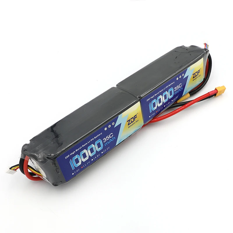 ZDF RC Lipo 6S батарея 22,2 V 10000mAh(2x3 S 11,1 v 10000 mAh) 35C Burst 70C для вертолета радиоуправляемого дрона квадрокоптера Номинальная 5,0/5