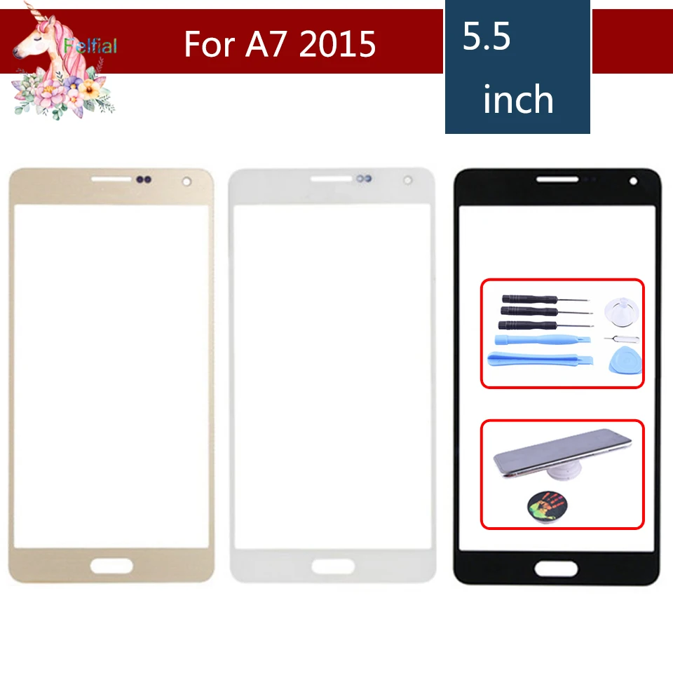 

For Samsung Galaxy A7 2015 A700 A7000 A700H A700F A700FD Front Outer Glass Lens Touch Screen Panel Replacement