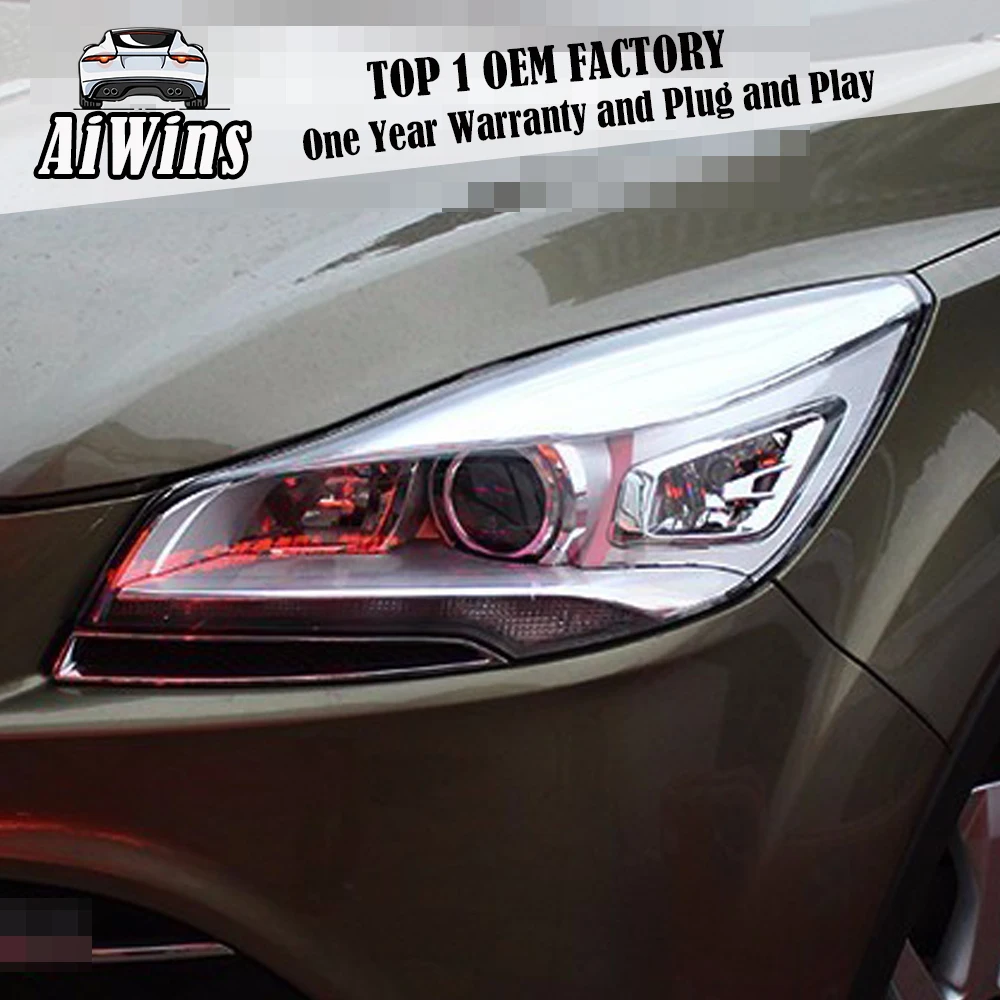 Aiwins автомобильный Стайлинг для фар Kuga Новый поход Оригинальный светодиодный DRL Bi