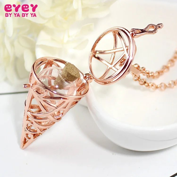 

1PC 45x23MM Gold Star Pentagram Locket Memorial Locket Cone Locket Pendant Memorial Ash Keepsake Cremation Jewelry