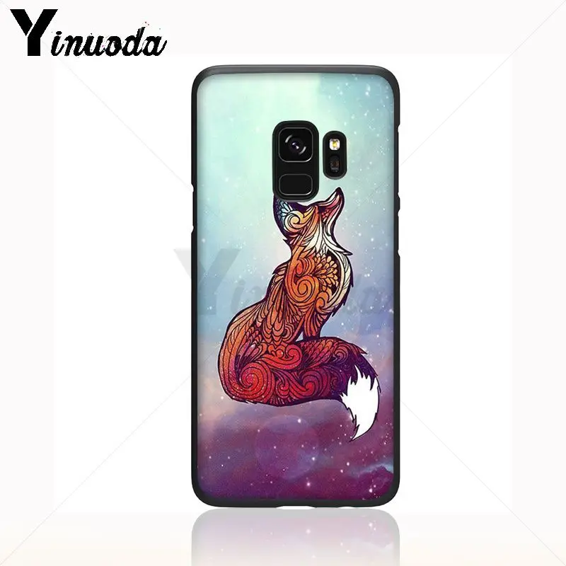 Yinuoda catoon милые лисы черный мягкий силиконовый чехол телефона для samsung Galaxy s9 s8plus