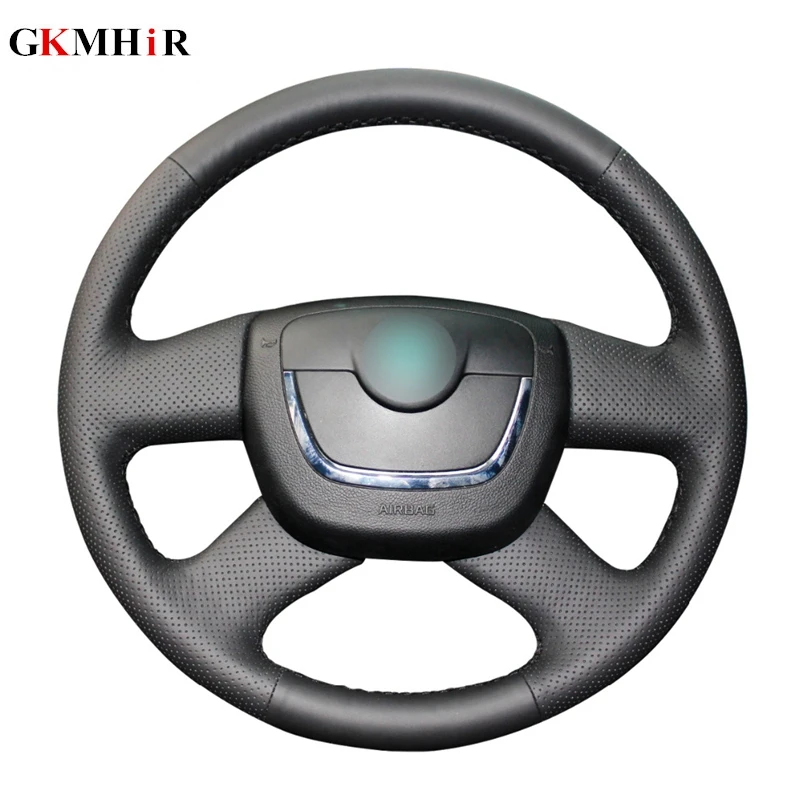 

DIY Black Artificial Leather Car Steering Wheel Cover for Skoda Octavia Superb 2012 Fabia Skoda Octavia a5 2012
