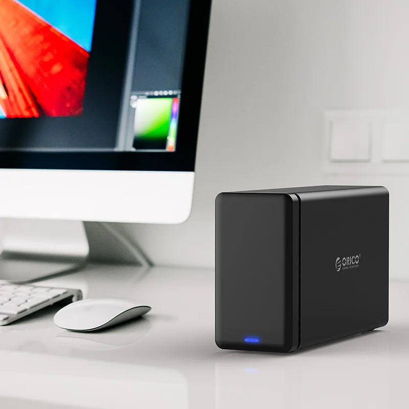 Док-станция ORICO NS200-U3 2 Bay USB3.0 для жесткого диска поддержка 20 ТБ 5 Гбит/с 12V4A адаптер