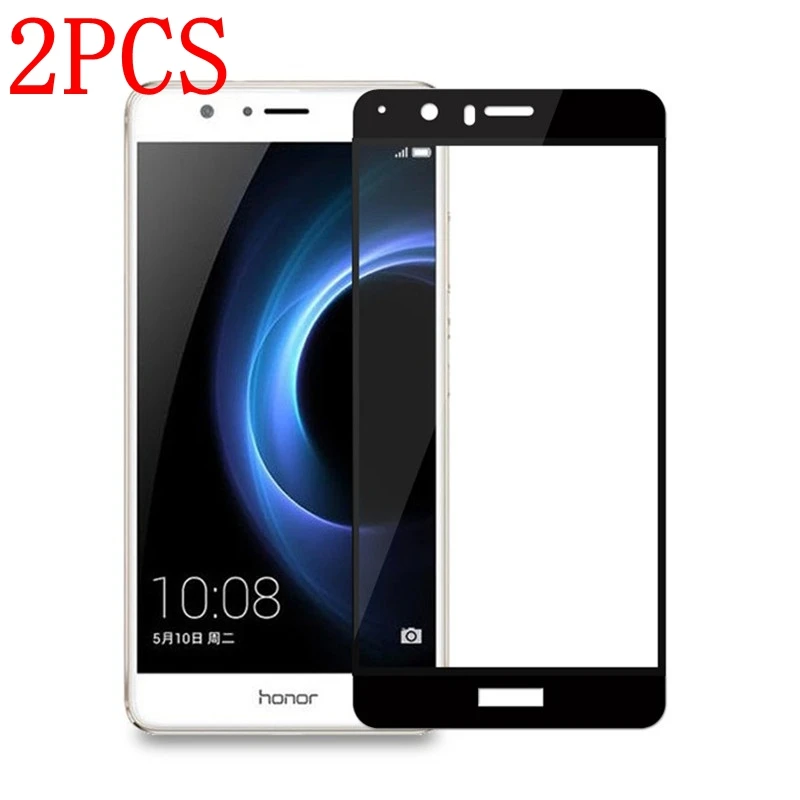 Закаленное стекло с полным покрытием для Huawei Honor V8 2 шт. защита экрана Защитная