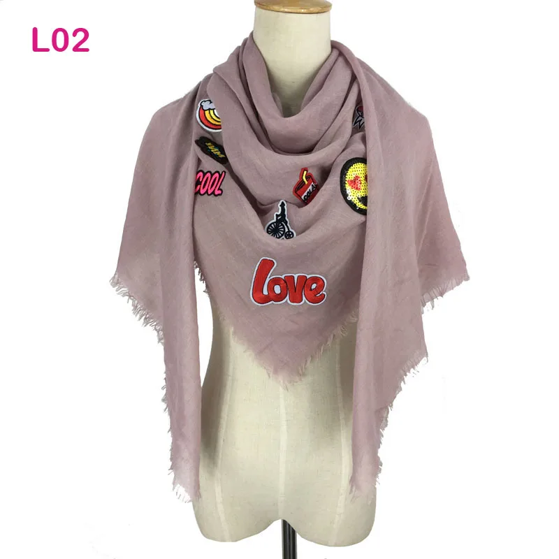 Простой хлопковый шарф в ковбойском стиле однотонный большой женский на весну и