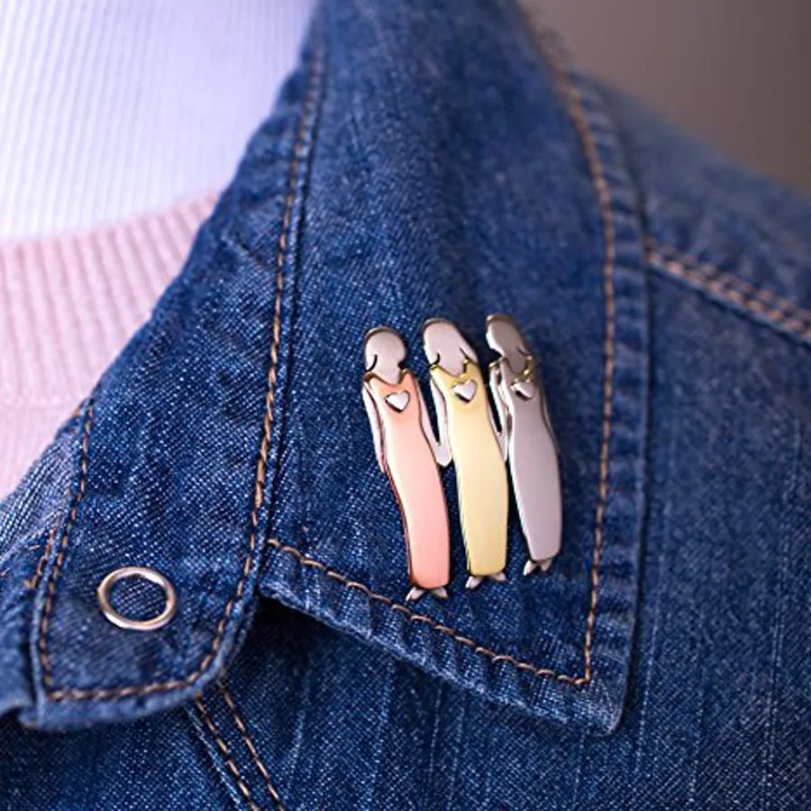 2018 модные ювелирные изделия розовая эмалированная булавка металлическое сердце