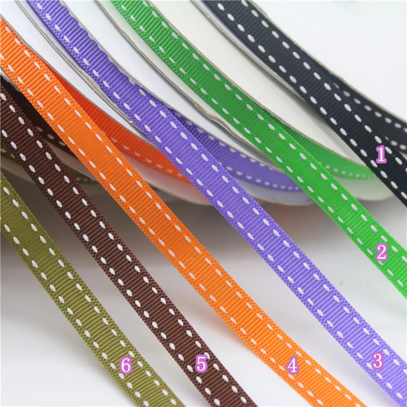 DUWES 3/8 ''Бесплатная доставка 6 цветов вариант Двусторонняя прошитая ленточка