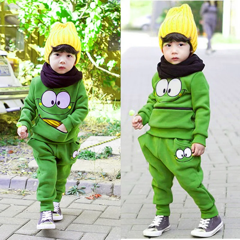 2017 Baby Boys Girls Clothes Set Kid Pullover Tops Sportswear Cotton Long Pants Tracksuit Outfit Smiling Face Suits 2-7Y | Детская