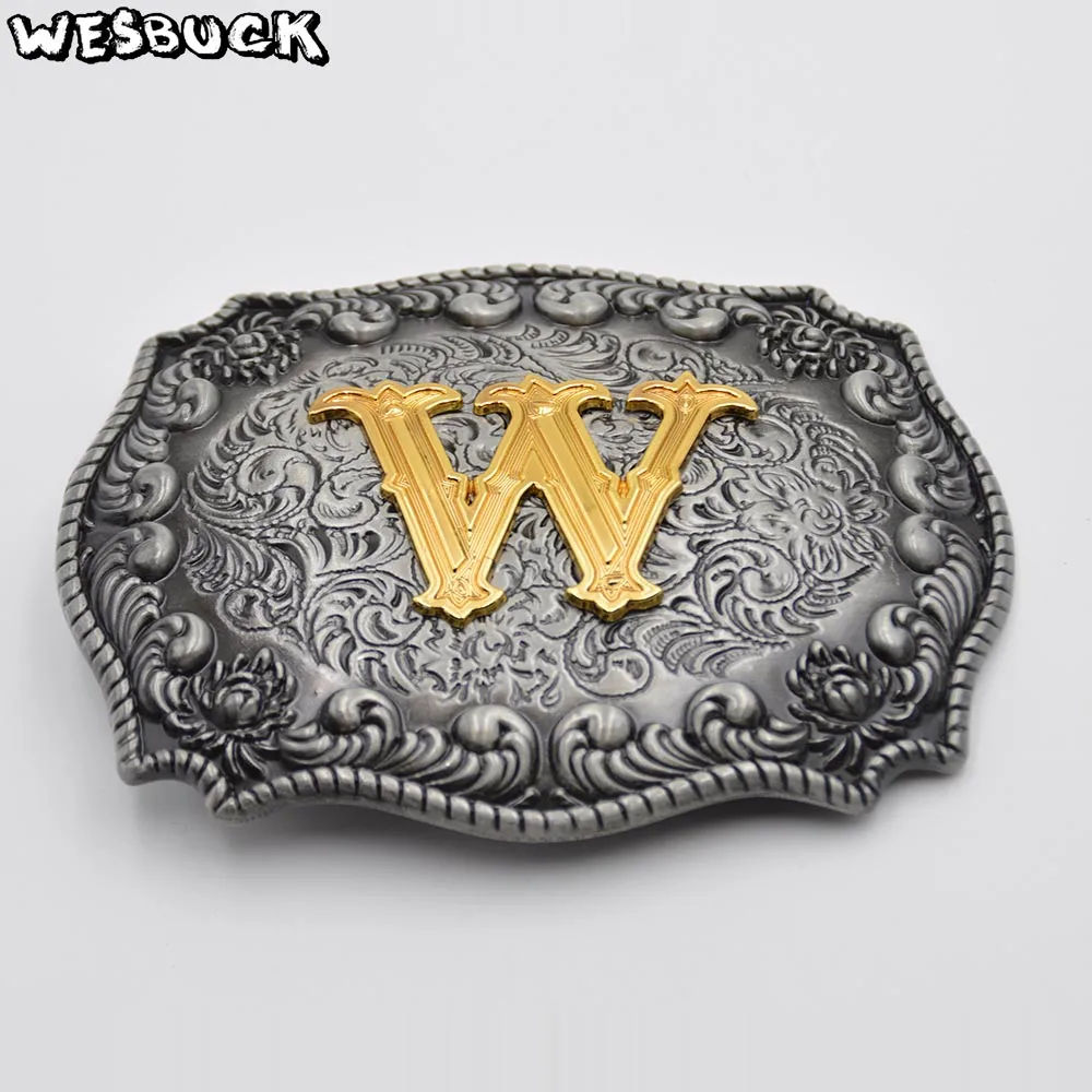 W Бренд WesBuck буквы F H I J K L M N O P R S T U W Y Пряжки для ремня - Цвет: W