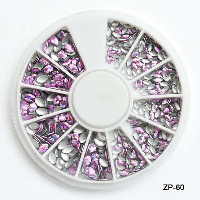 AB цвета 1 колесо микс страз для дизайна ногтей украшения металлические блёстки