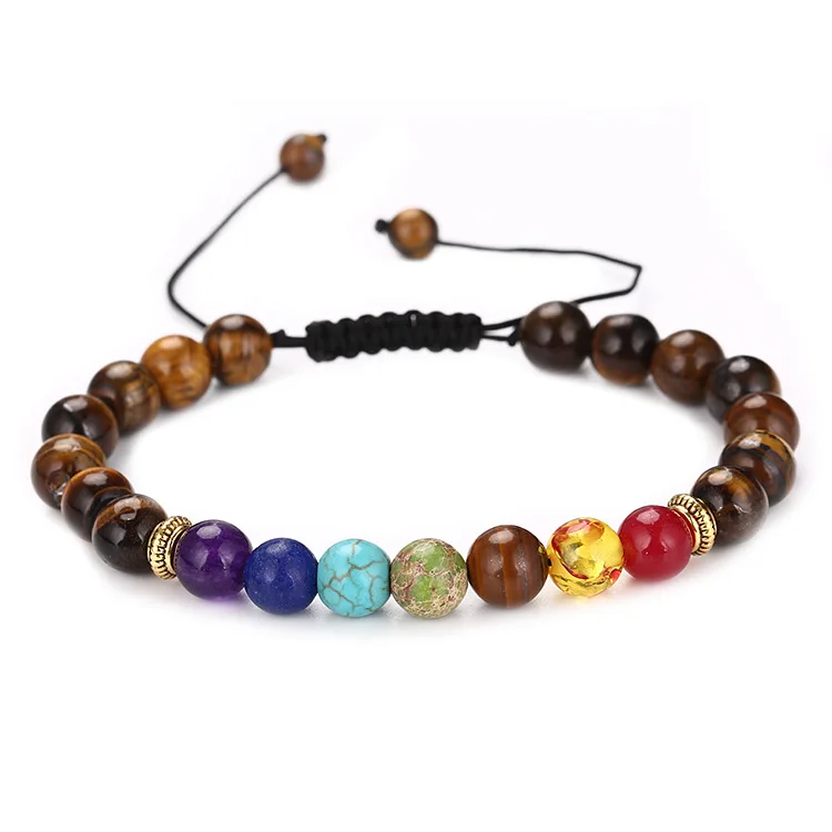 Мода ручной Плетеный Чакра Исцеление баланс браслет роскошное с натуральным