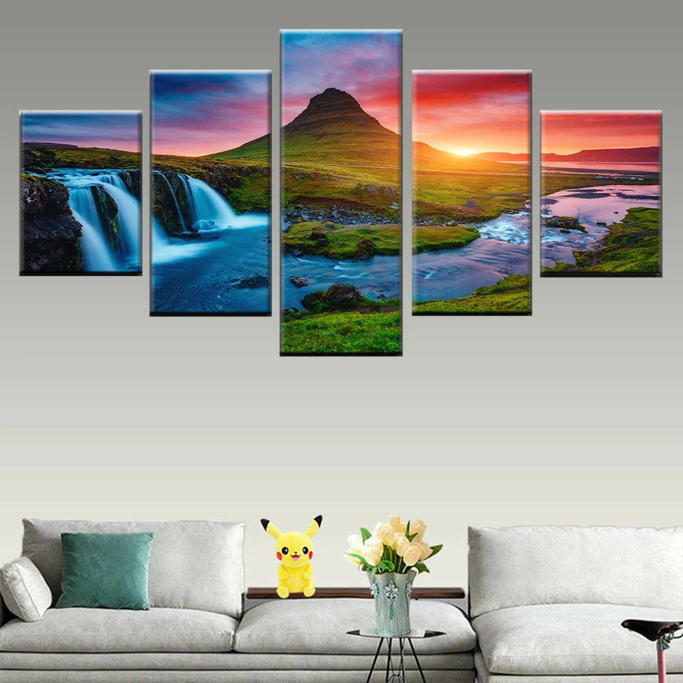 Домашний декор Гостиная Wall Art рисунок на холсте 5 Панель красивые исландский