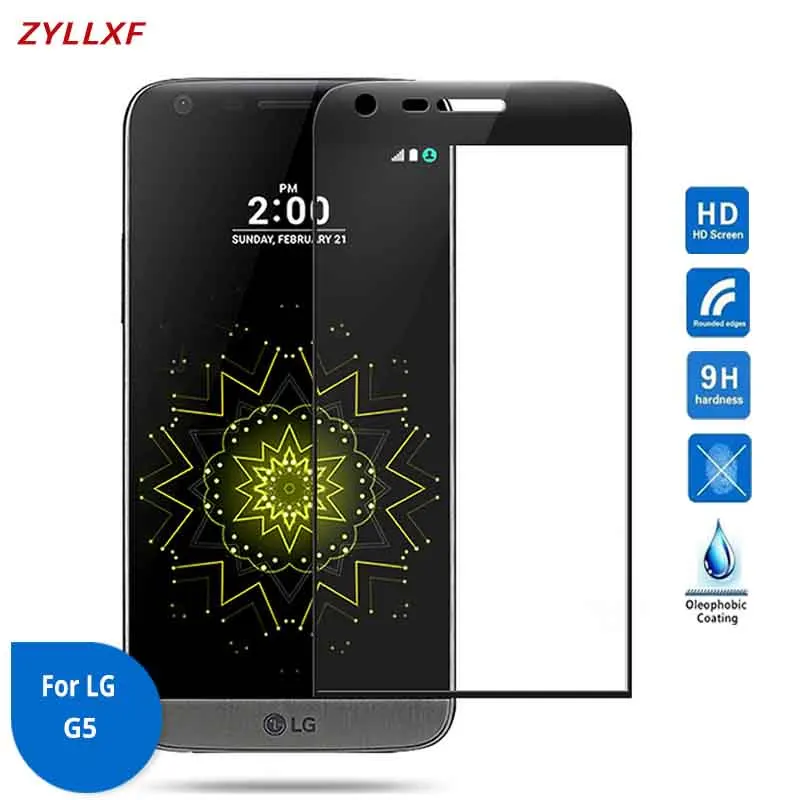 5D изогнутая для LG G5 полное покрытие закаленное стекло 5 3 дюйма 9H 2.5D Защитная