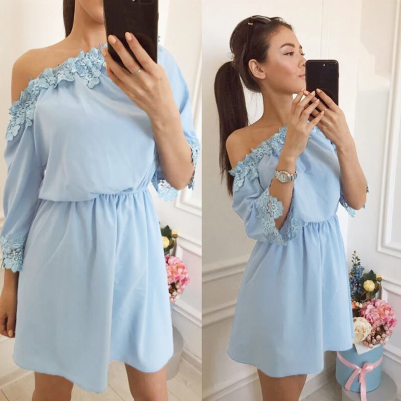 BEFORW Летний новый Сладкий стиль платье кружева слово  воротник Плиссированные