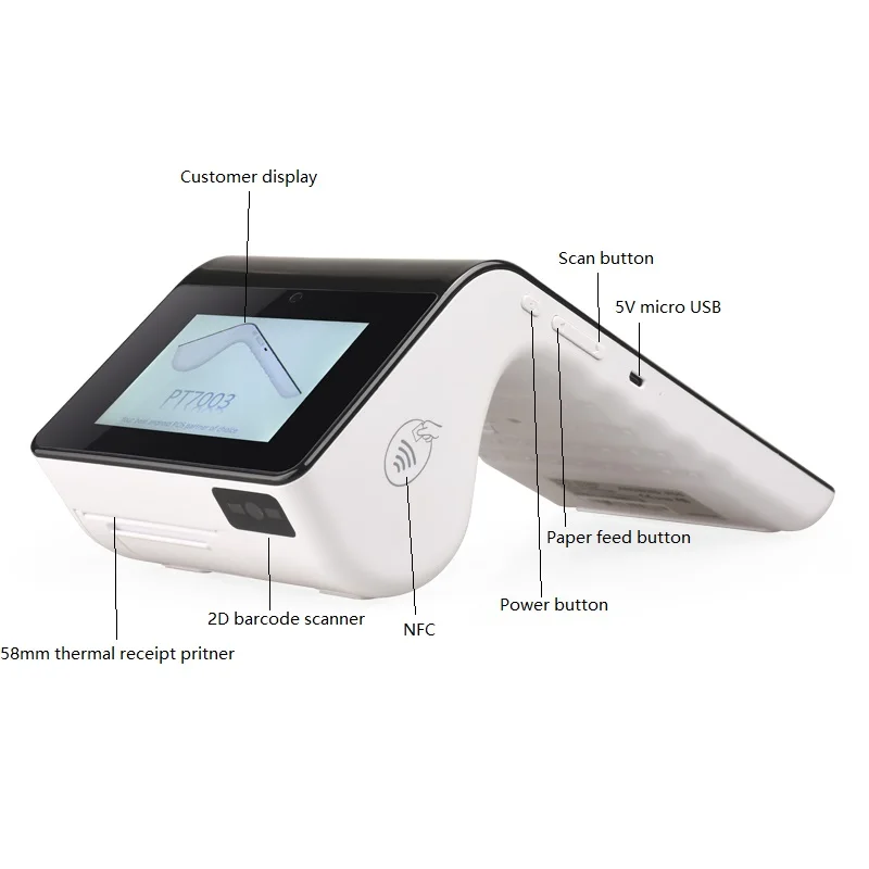 Ручной счет оплаты Android pos машина 7003 с принтером и 7-дюймовый планшет | Компьютеры
