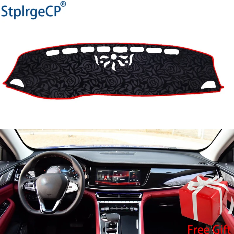 

Rose Pattern Non-slip Car Dashboard Cover Dash Mat Pad DashMat ANti-UV Car Sticker for changan CS85 COUPE 2019 Car Styling