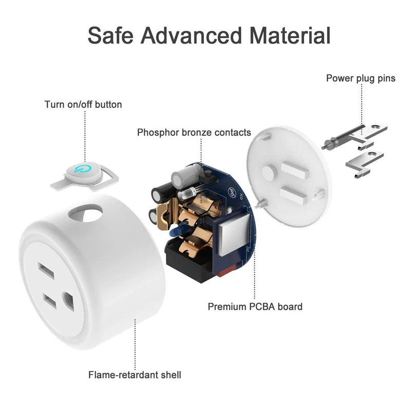 Стандарт США умная розетка управление мобильным приложением поддержка Alexa Google Home