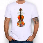 Новая летняя модная мужская рубашка в стиле Харадзюку с рисунком в виде скрипичной скрипки, Новые повседневные мужские топы, классные хипстерские футболки для мальчиков