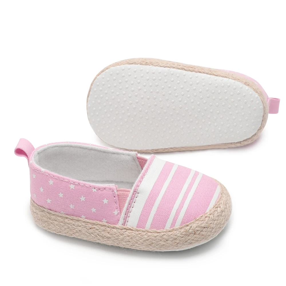 Новорожденные мокасины без различия пола полосатые обувь первых шагов девочек мальчиков маленькая звезда 4 цвета лето.