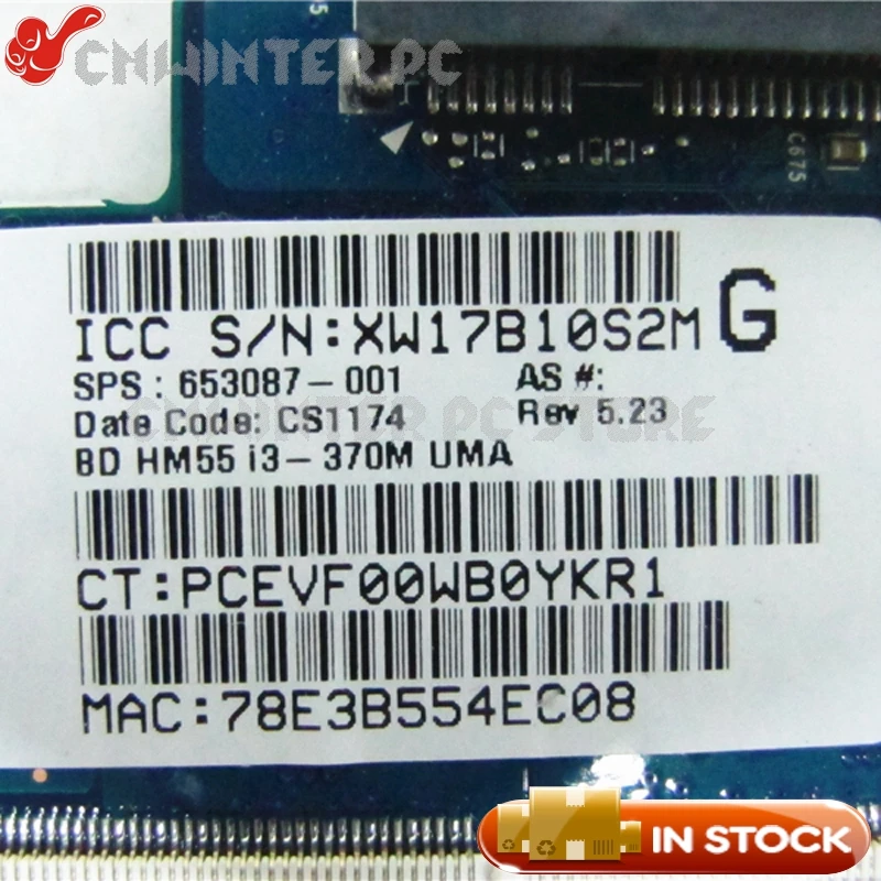 NOKOTION 653087 001 материнская плата для HP Pavilion G6 1000 ноутбука I3 370M процессор UMA