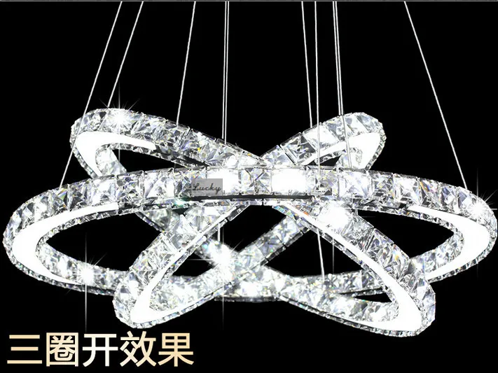 Современная хромированная люстра с кристаллами кольцо со стразами Светодиодная