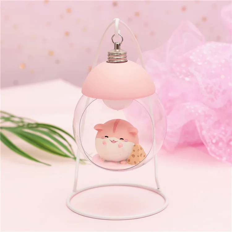 Nonelty zakka мультфильм Хомяк светодиодный ночной Светильник милые смолы Подвесная лампа для корзины Спальня прикроватные подарок для девочек игрушка светильник s домашний декор