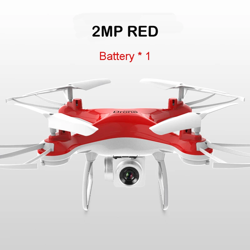 Лучшая цена HD камера 2,4G Wi-Fi FPV дрона с дистанционным управлением 4-осевая машина удержания высоты воздушный Квадрокоптер для фотографий RC Дрон вертолет летающая игрушка - Цвет: 2mp red 1 battery
