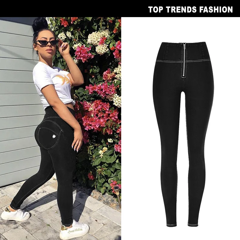 high waist black Сексуальные женские джинсы с высокой талией, персиковый цвет, пуш-ап, бедра, обтягивающие джинсы, эластичные штаны для размера плюс, женские джинсы, черные, серые, темно-синие - Цвет: high waist black