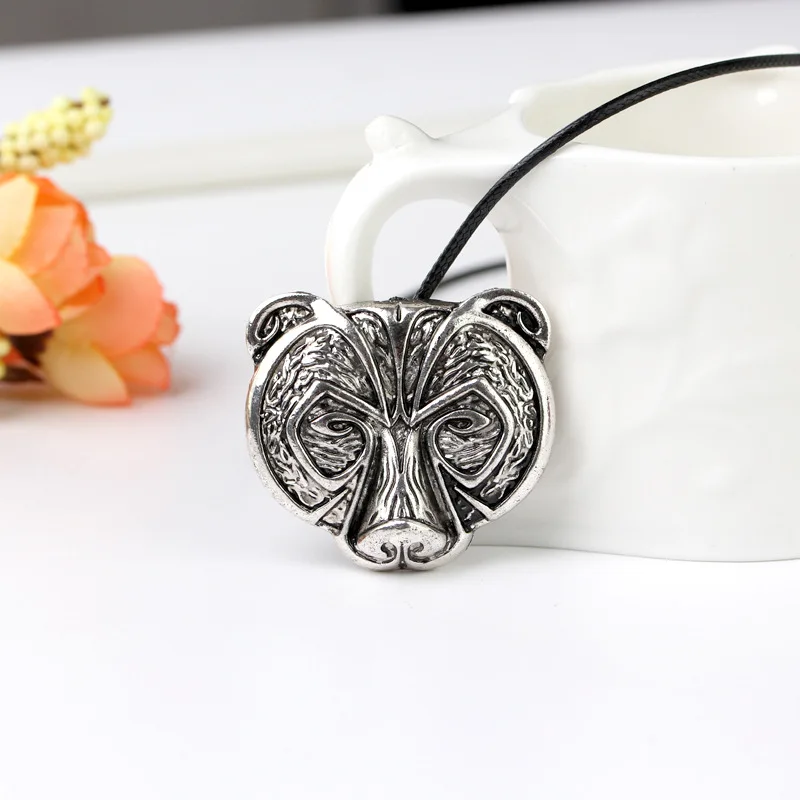 Фото 1Pc Norse Viking Bear Amulet Necklace Legendary Viking Bear Head Amulet Vintage Pendant Necklace Talisman Jewelry №3