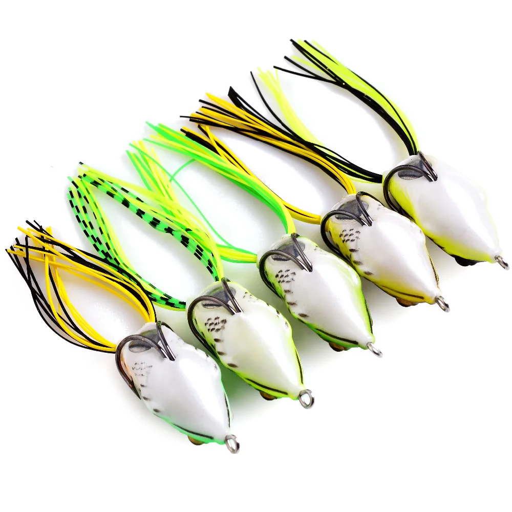 5 шт./лот различных цветов 3D плавающая юбка приманка для ловли лягушки двойной