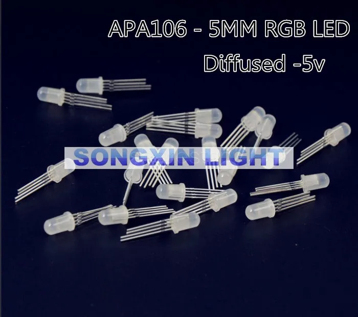 20 шт. APA106 F5 5 мм RGB светодиодный интегрированный чип s (как WS2812B) круглый головной