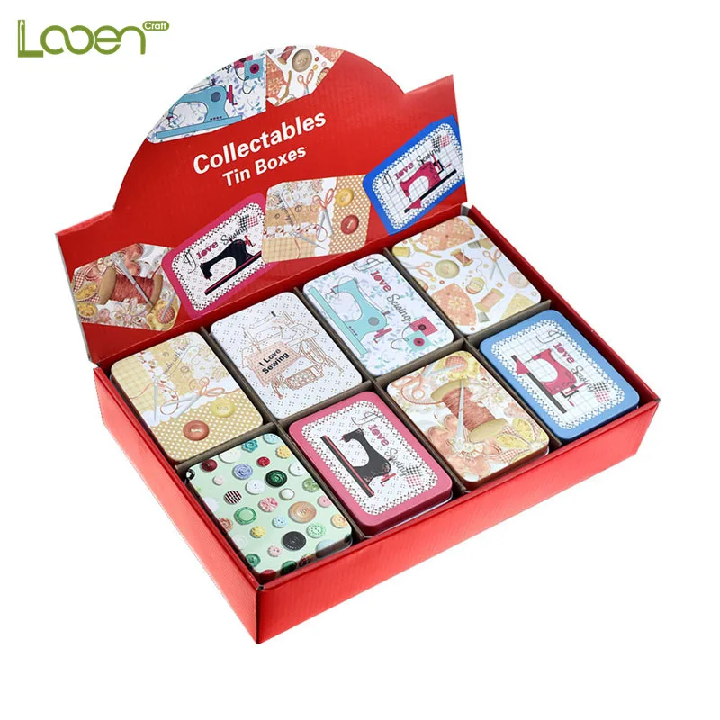 

16 Pcs Mark Iron Box Needle and Cable Storage Box Mini Storage Tool Biscuits Storage Box Travel Home Simple Storage Package