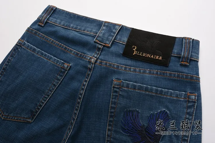 Billionaire Italian Couture jean men's 2016 new style autumn and winter fashion comfort embroidered trouser free shipping | Мужская