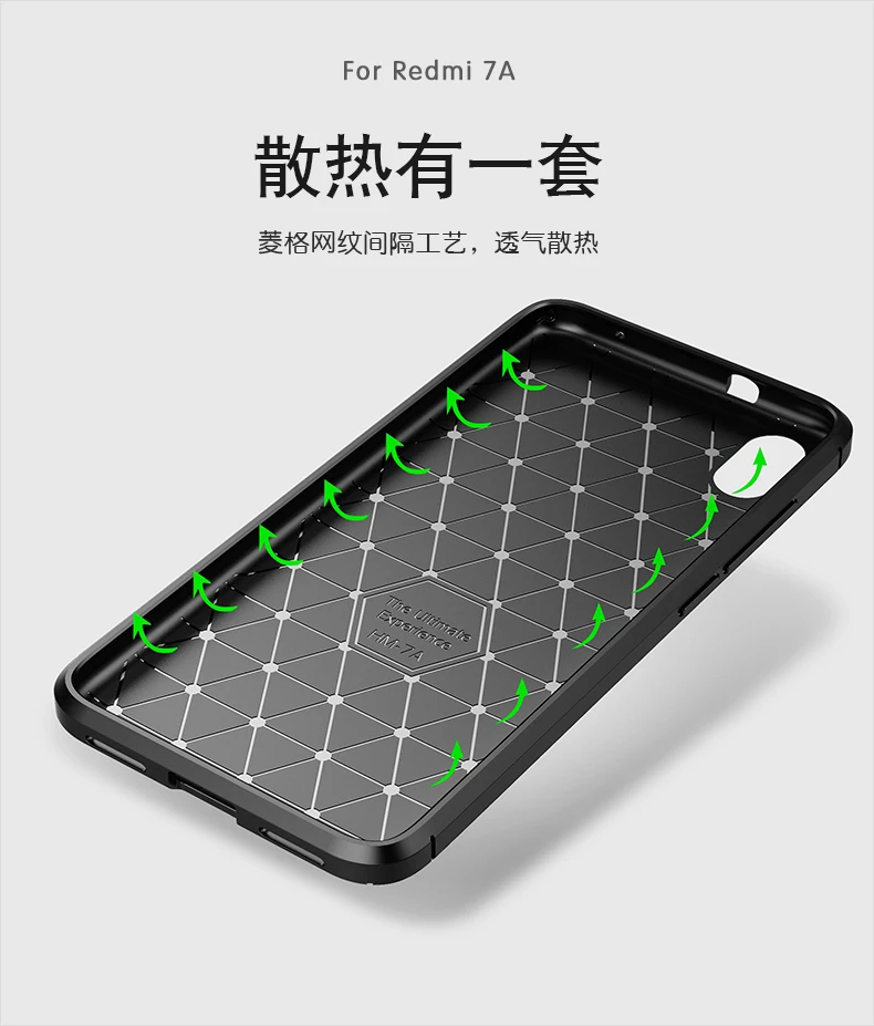 For Xiaomi Redmi 7A Case cover 5.45 Carbon fiber Matte Shockproof protective bumper phone capa Xiomi Redmi7A 7 A |