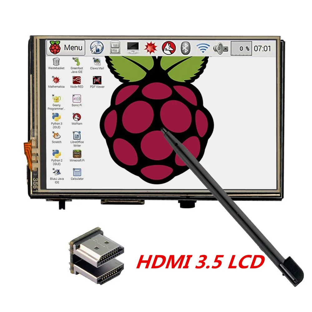 8 в 1 Raspberry Pi комплект/Raspberry доска + HDMI ЖК дисплей Сенсорный экран прозрачный чехол