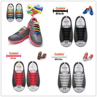 12 шт. силиконовые эластичные шнурки для ботинок легко без завязок Ботинки со