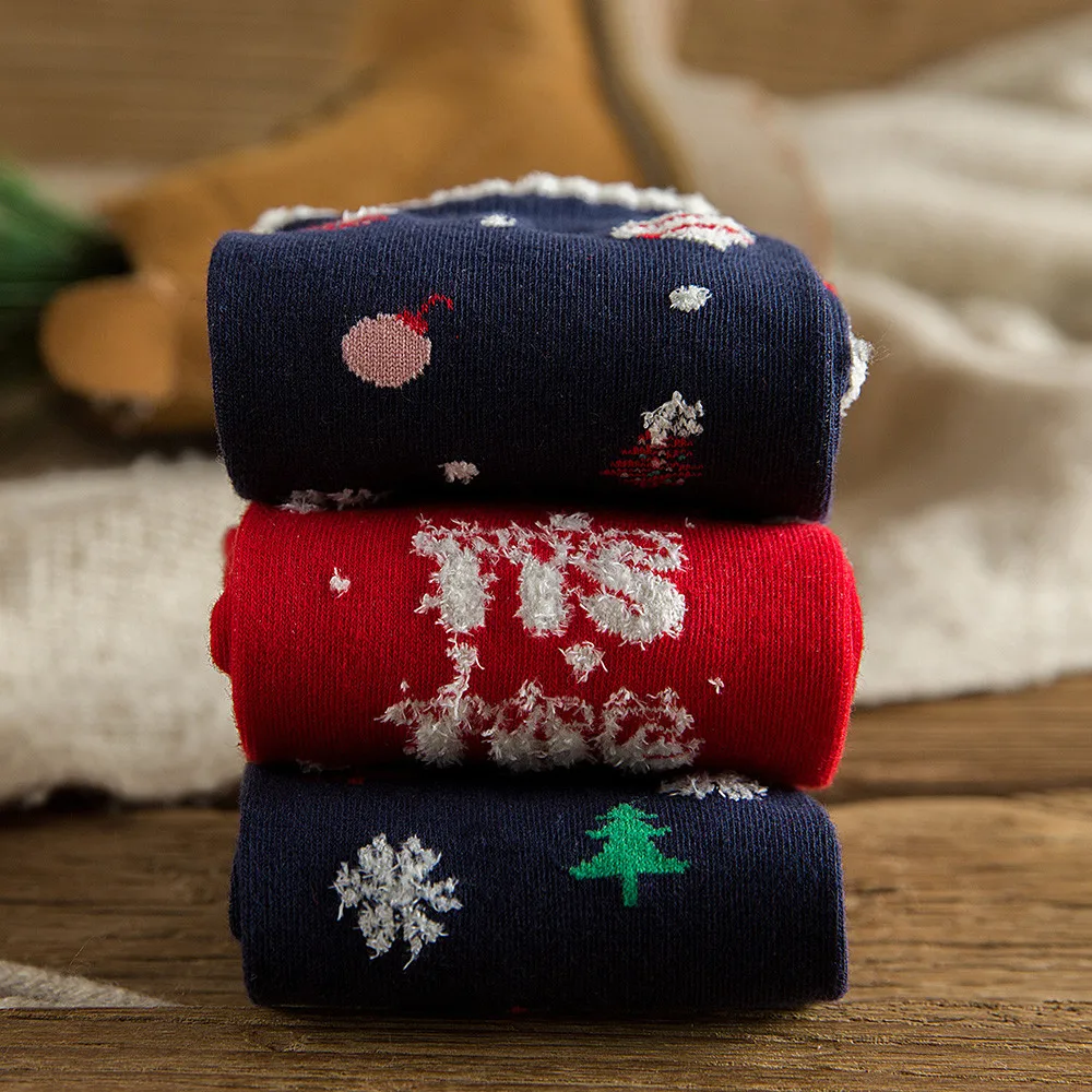 2019 новогодний стиль 1 пара рождественские хлопковые носки унисекс разноцветные