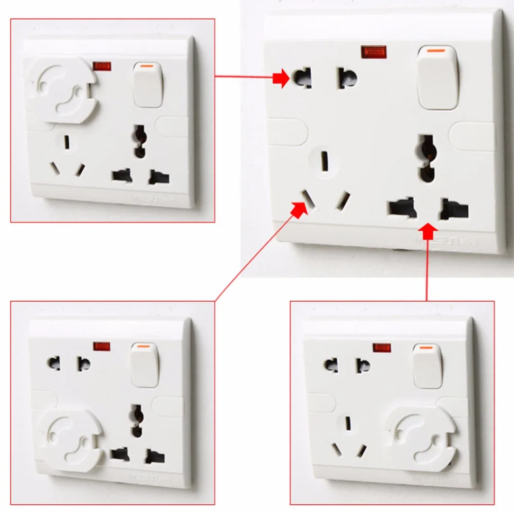 

Safety Product Child Guard Against Electric Shock Baby Electrical Safety Protector Socket Cover Cap 10Pcs/Set
