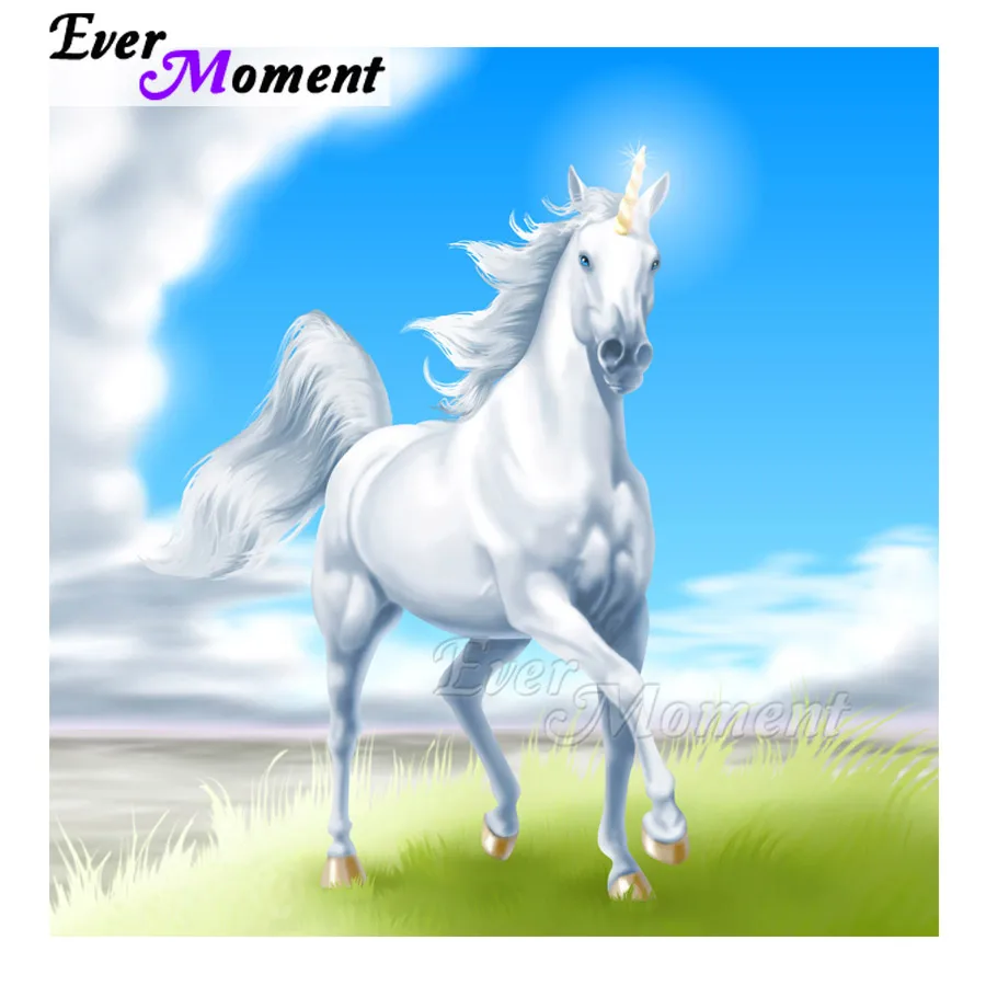 

Ever Moment Diamond Painting 5D DIY Handmade Picture Of Rhinestone White Unicorn Cross Stitch Decor Diamond Embroidery 3F744